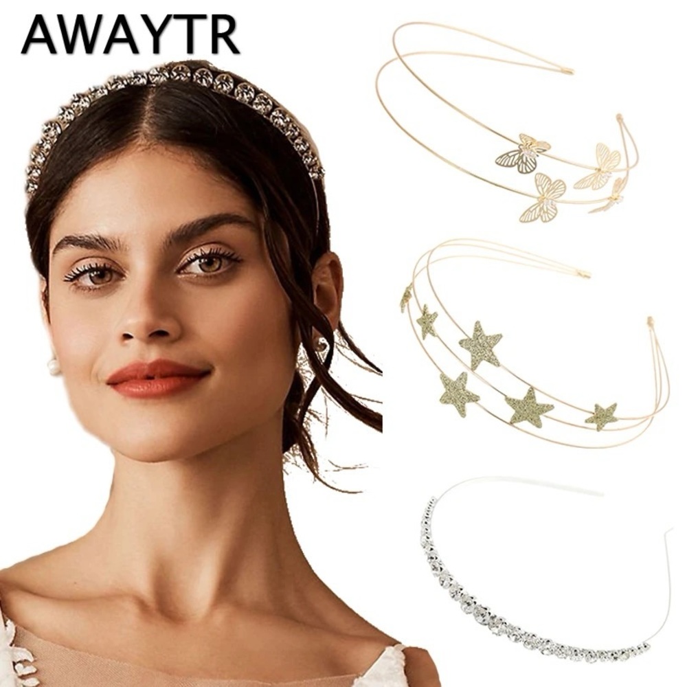 3/$20 NEW 2 pieces stars moon gold hairband headband